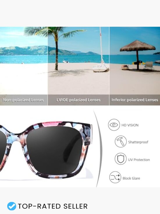 2 Pack Polarized Fit Over Square Oversized Sunglasses UV Protection